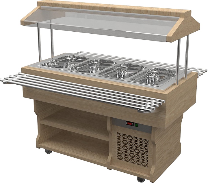 Салат-бар тепловой Gastrolux ТМ-127/3GN/W — шведские столы и салат-бары, ориентир от 280 444 ₽