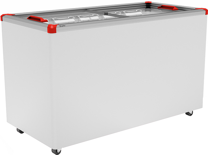 Ларь морозильный Frostor GELLAR FG 400 C V25 (алюминий) красный (R290) — лари, ориентир от 43 874 ₽