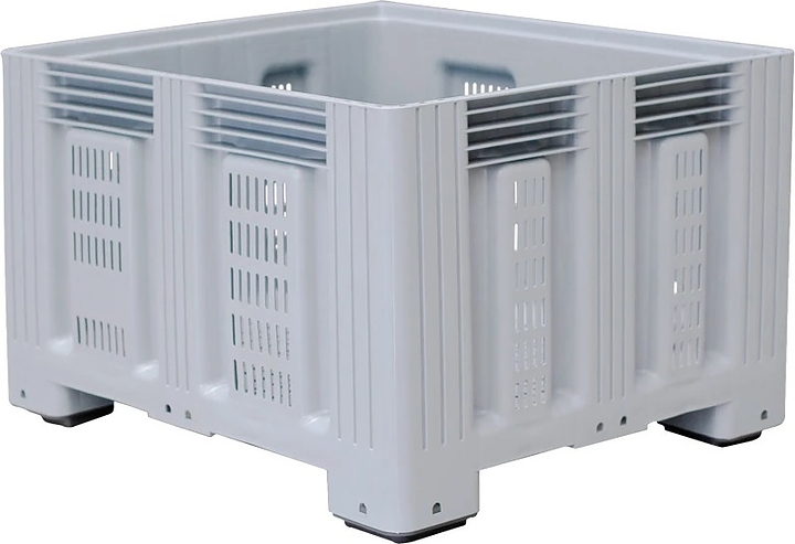 Контейнер ТАРА.РУ TR-Box 1210 P (758) 1200х1000х758 мм (перфорированный на ножках) серый — контейнеры крупногабаритные…