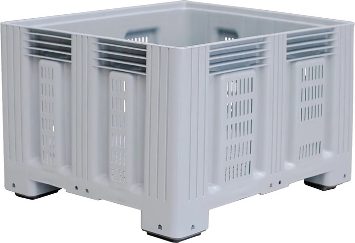 Контейнер ТАРА.РУ TR-Box 1210 P (758) мск 1200х1000х758 мм (перфорированный на ножках) серый — контейнеры крупногабаритные…