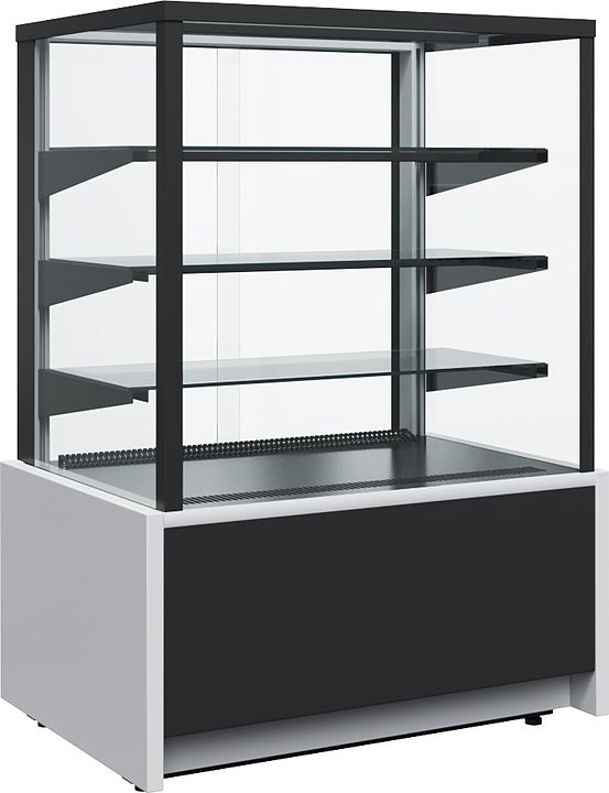 Витрина кондитерская Carboma KC70 VM 0,9-1 Light Техно (9006-9005, черная) — витрины кондитерские, ориентир от 104 125 ₽