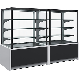 Витрина кондитерская Carboma KC70 VM 0,9-1 Light Техно (9006-9005, черная), ракурс 2