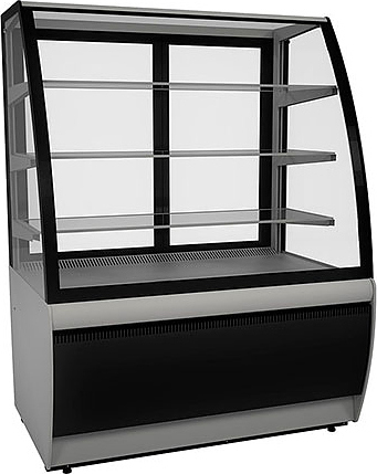Витрина кондитерская Carboma K70 VV 1,3-1 Standard 9006-9005 (ВХСв - 1,3д Люкс Техно) — витрины кондитерские, ориентир от…