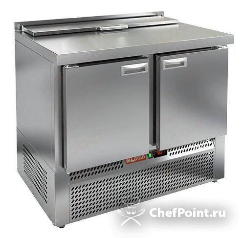 SLE2-11GN (1/6) стол для салатов охл.(+2+10), 2 двери, 1000х700х850мм, ниж.распол.агрегата, HICOLD RUS — барные модули…