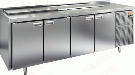 SL2-1111GN (1/6) стол для салатов охл.(+2+10), 4 двери, 2280х700х850мм, HICOLD RUS — барные модули, ориентир от 197 721 ₽
