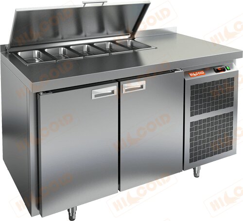 SL2-11SN (1/6) стол для салатов охл.(+2+10), 2 двери, 1390х600х850мм, HICOLD RUS — барные модули, ориентир от 142 461 ₽