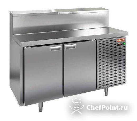 PZ2-11/GN (1/6H) стол для пиццы охл.(+2+10), 2 двери, 1390х700х850мм, глубина раб.пов. 486мм, HICOLD RUS — барные модули…